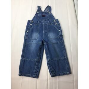 Kid’s Denim Overalls 24M Blue w/ Leg Snaps Baby Toddler Jeans